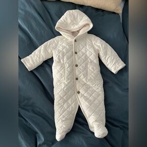 Ralph Lauren Hooded Barn Bunting Quilted Cream Baby Bunting/Snowsuit